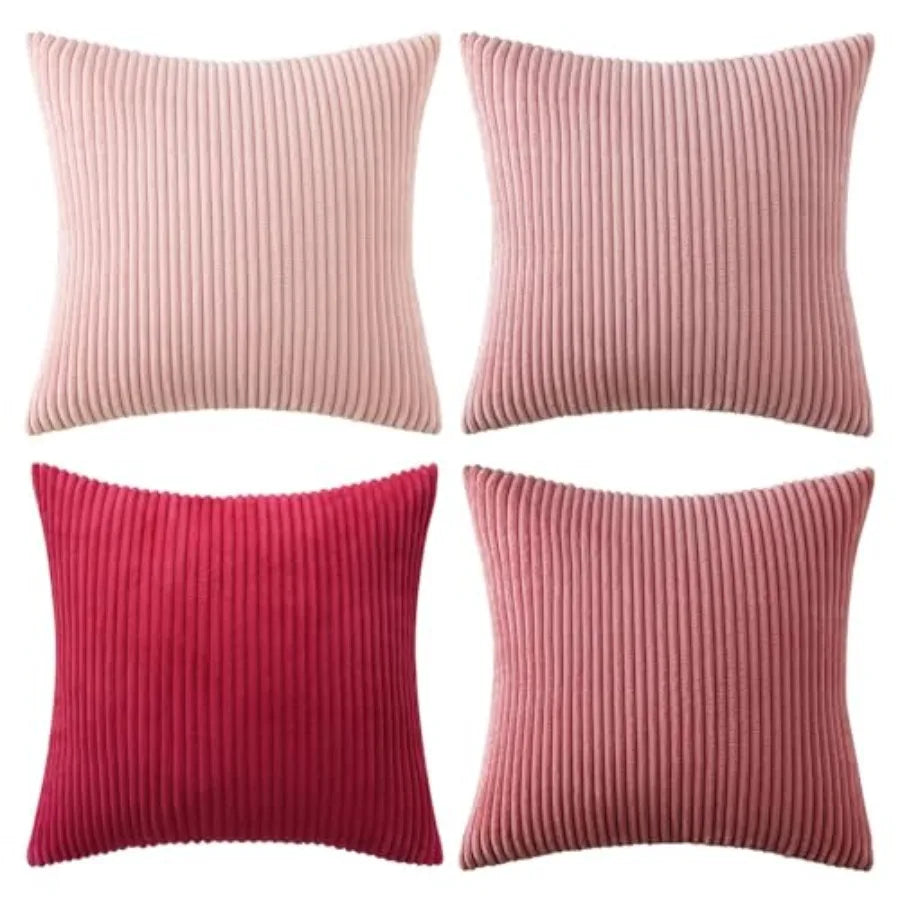 Boho Farmhouse Throw Pillow Covers Set Of 4 Corduroy Cushions