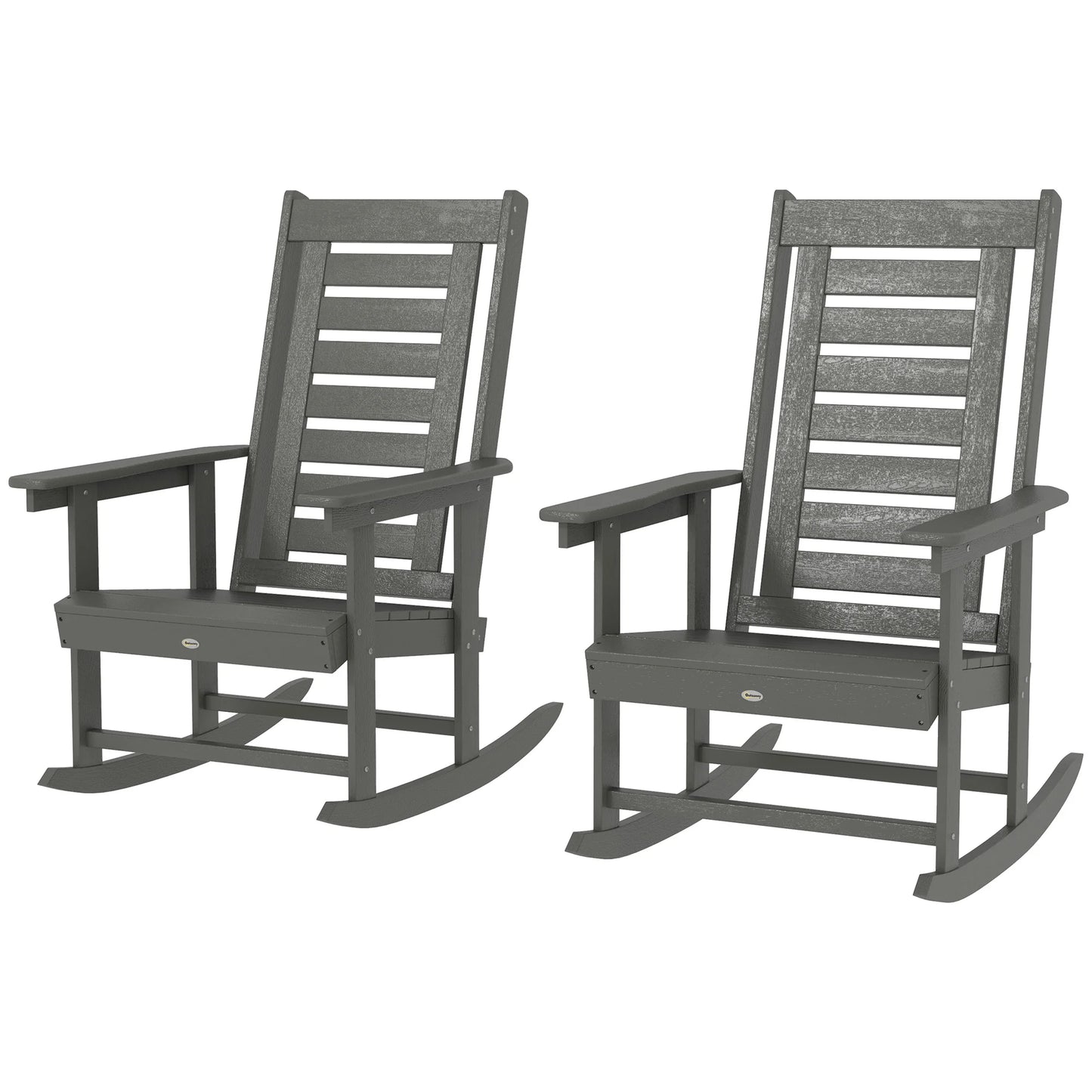 Outdoor Rocking Chairs Set HDPE High Back Patio Rockers