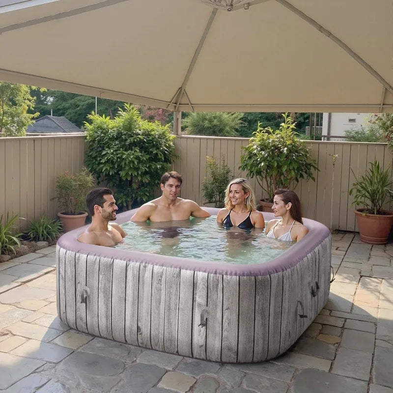 UHOMEPRO Inflatable Hot Tub With 130 Massage Jets And Cover