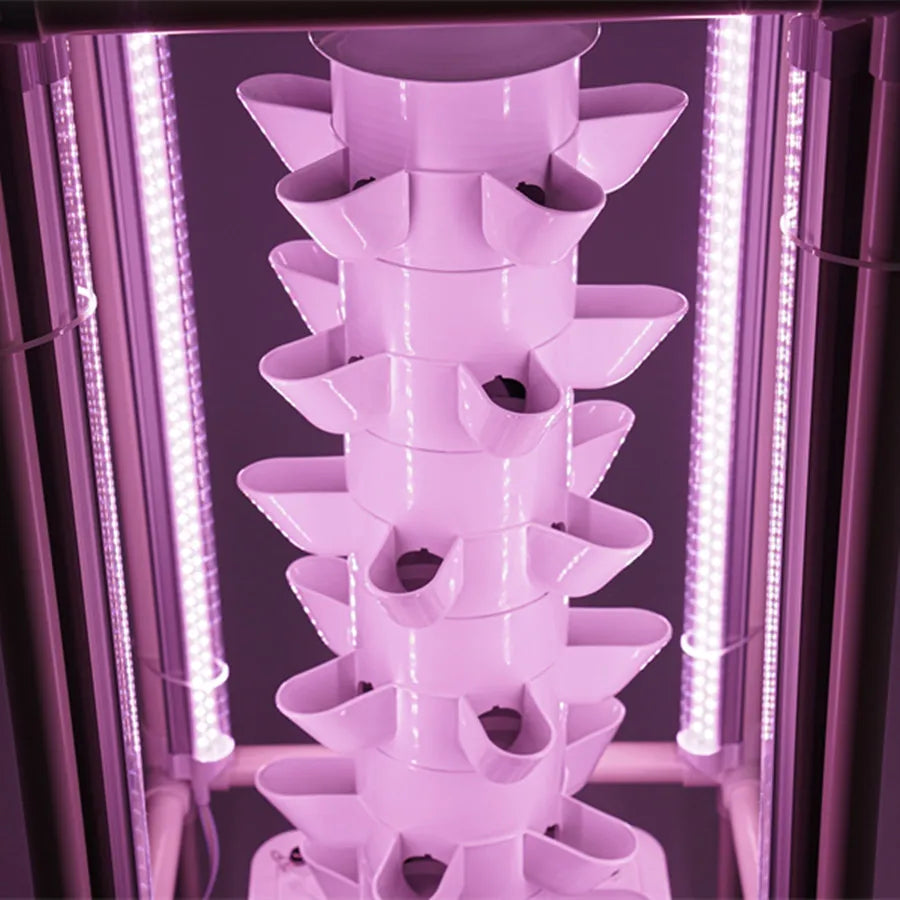 6-Tier Hydroponics Vertical Kit With 30 Planting Holes LED