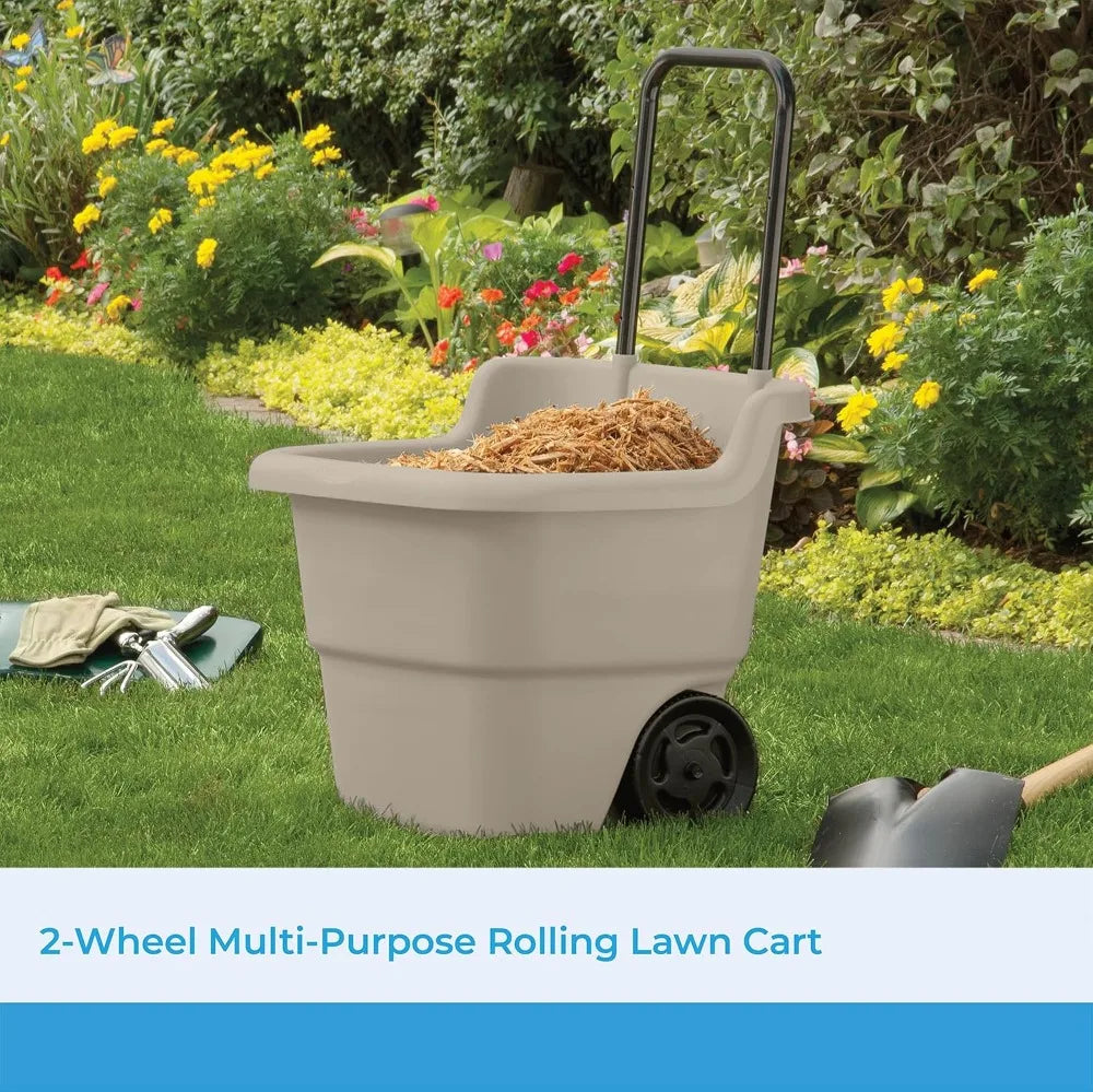 Lightweight Resin Utility Cart On Wheels For Gardening And Home