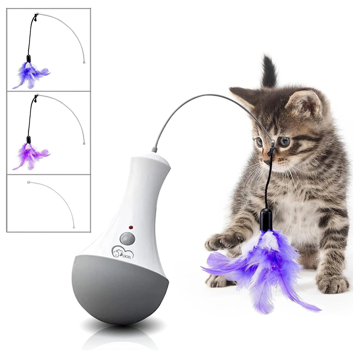 Cat Interactive Feather Teaser Toy For Indoor Play Fun Gift