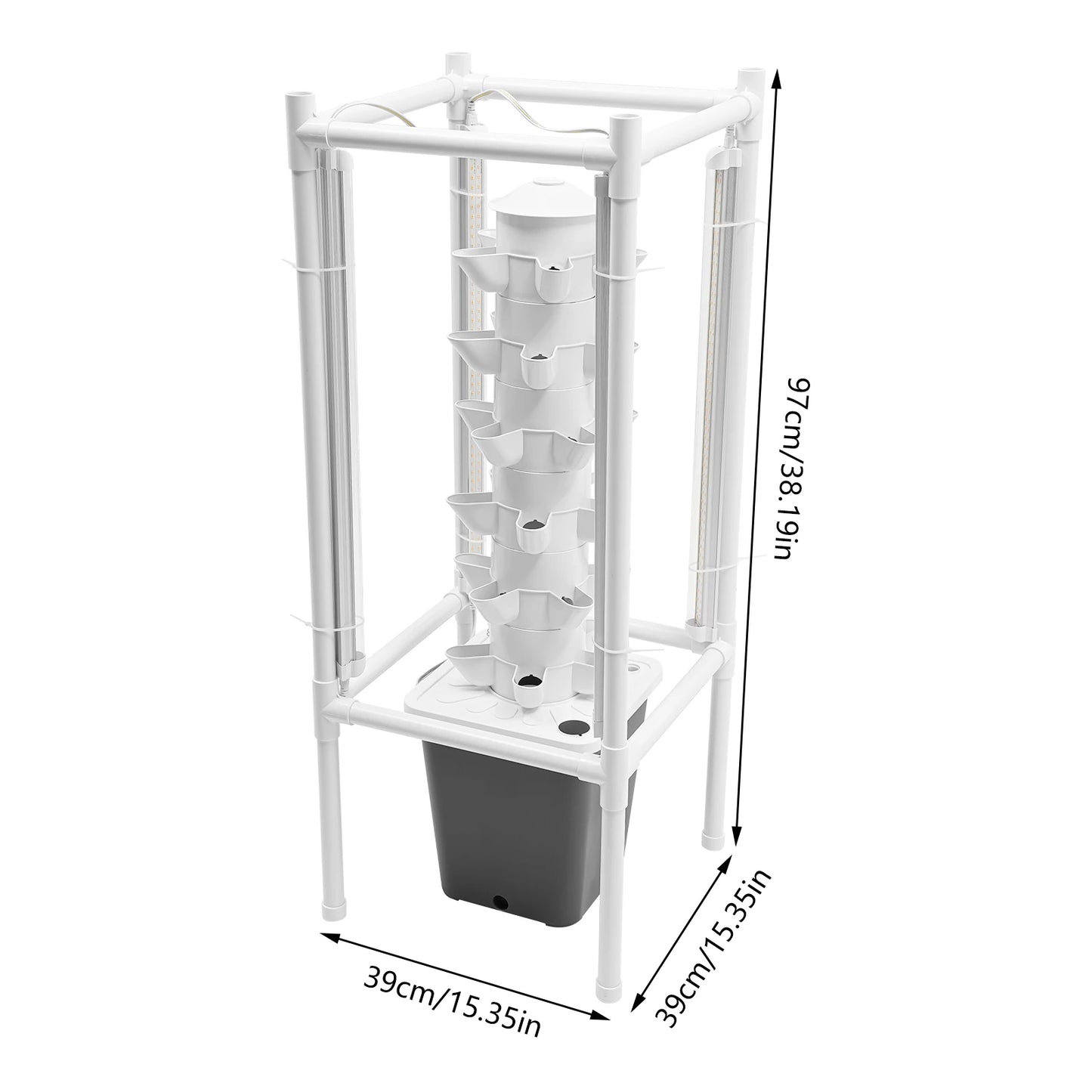 6-Tier Hydroponics Vertical Kit With 30 Planting Holes LED