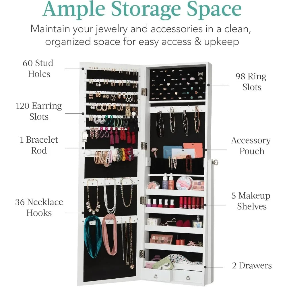 Best Choice Products Freestanding Jewelry Armoire Cabinet With Mirror