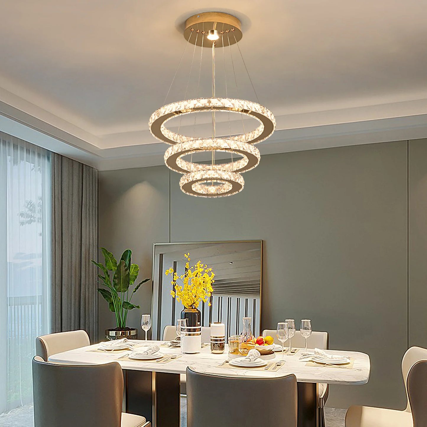 VETRULUS French Crystal Chandelier For Living Room LED Ceiling Light
