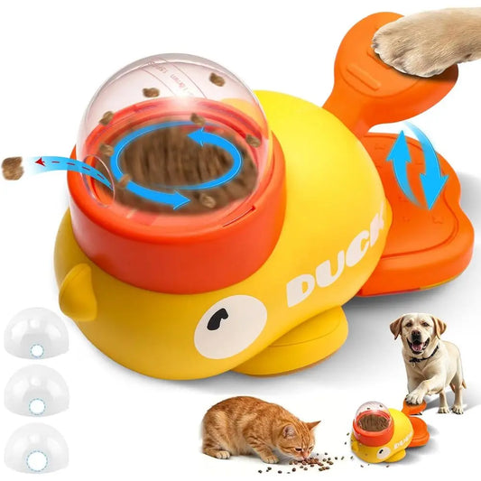 Duck Shaped Interactive Dog Puzzle Toy Slow Feeder And Dispenser