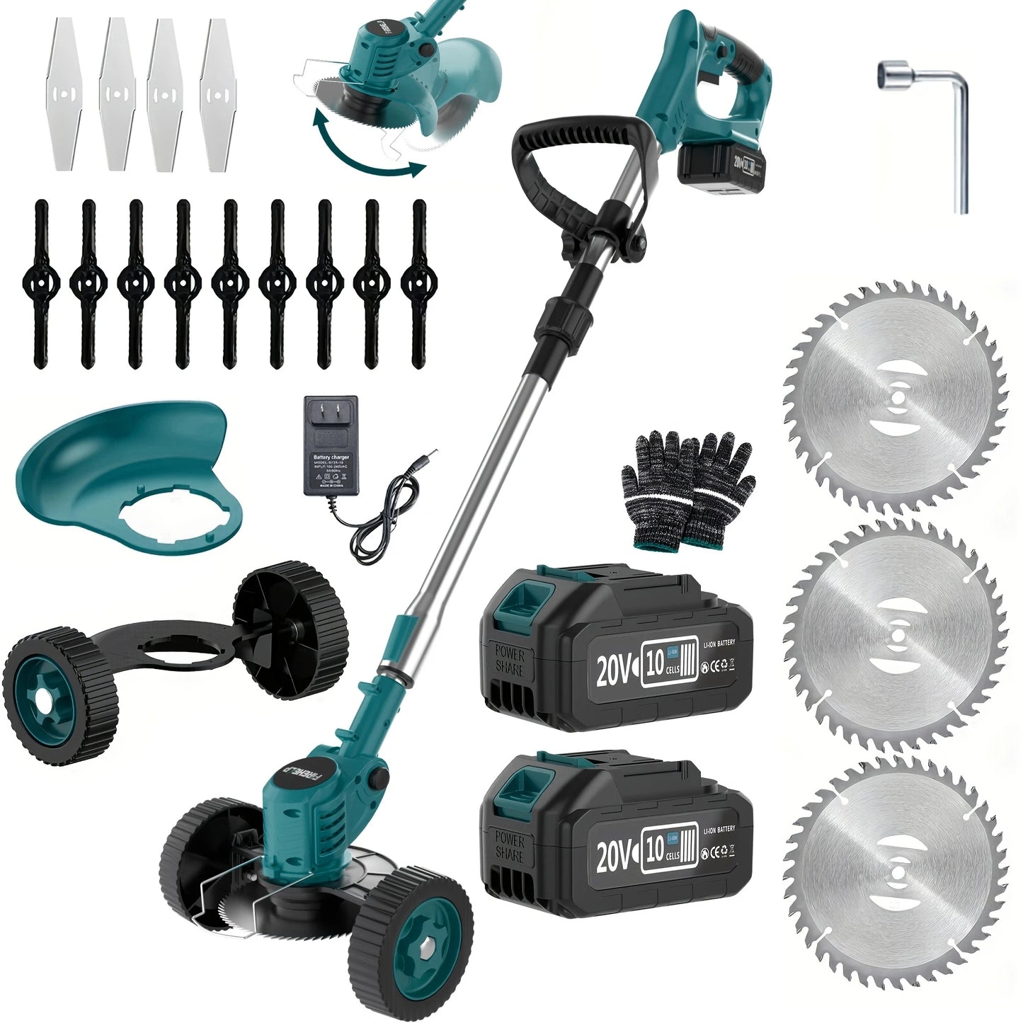 Firehelp 3 In 1 Trimmer Edging Machine With Adjustable Height Rotating Head