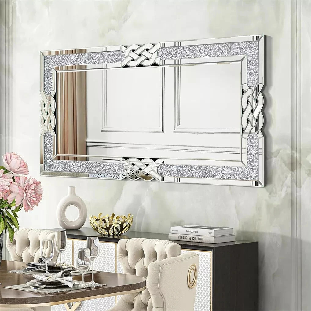 Wisfor Crushed Diamond Wall Mirror Crystal Frame