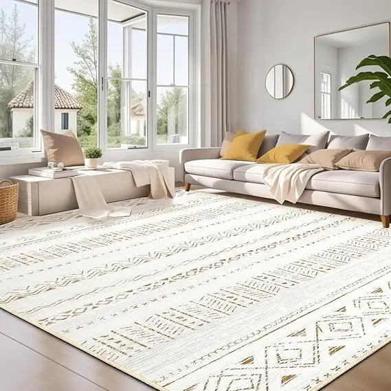 Soft Machine Washable Bohemian Moroccan Area Rug for Living Room