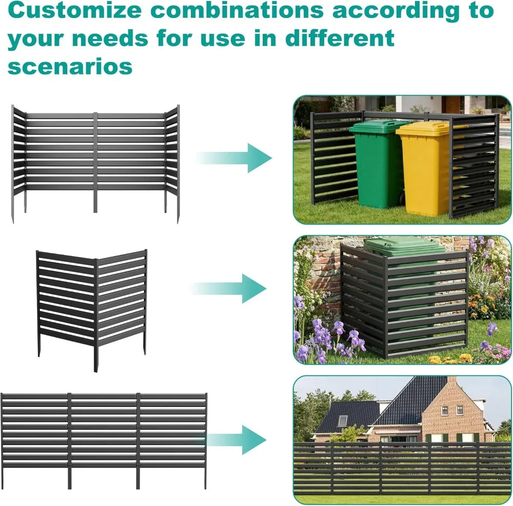 Metal Privacy Fence Panels 2 Pack Outdoor Screen For AC Unit