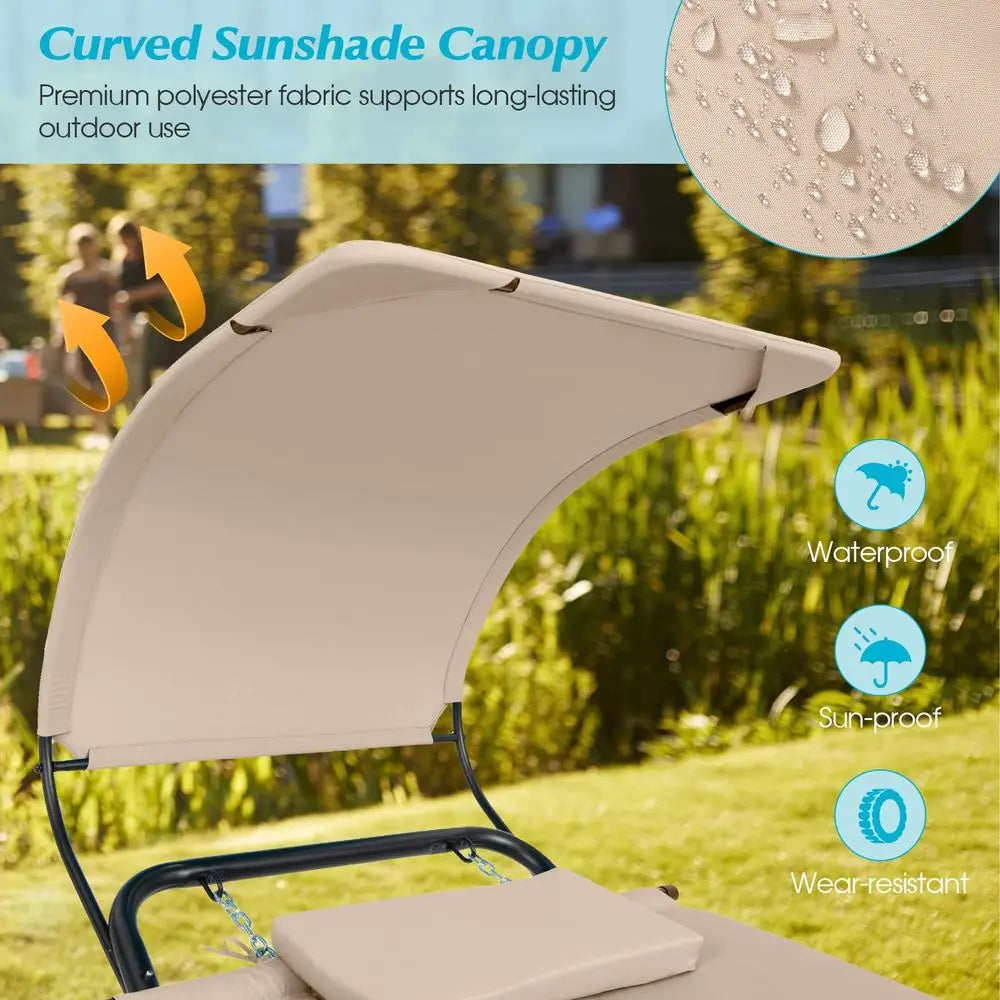 Hanging Hammock With Stand And Canopy Lounge Chair