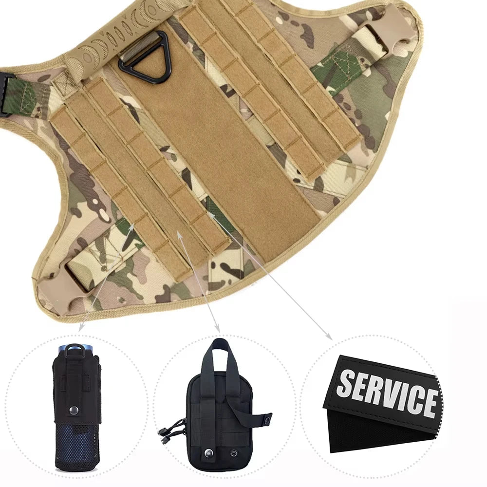 Military Tactical Dog Harness Vest Set For Malinois Training