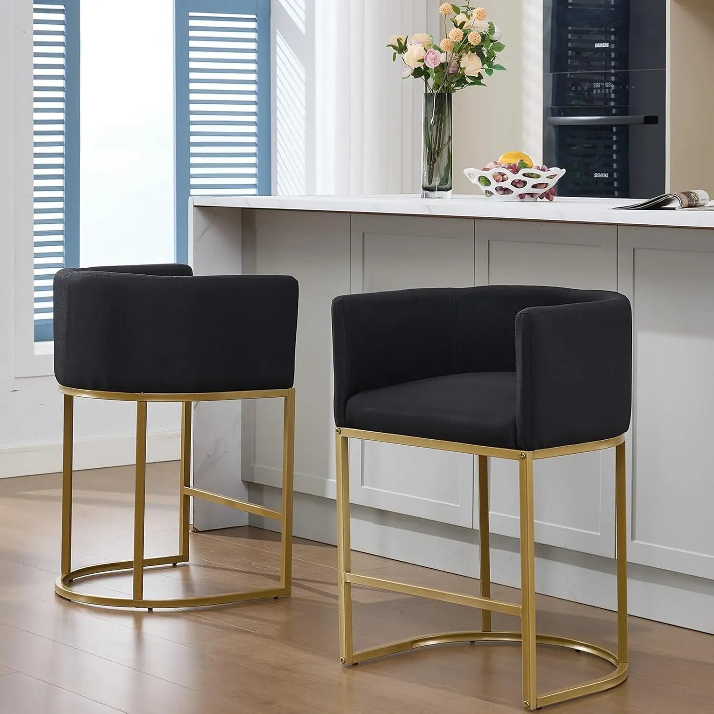 Guangbai Counter Height Bar Stools Set of 2 with Backrest