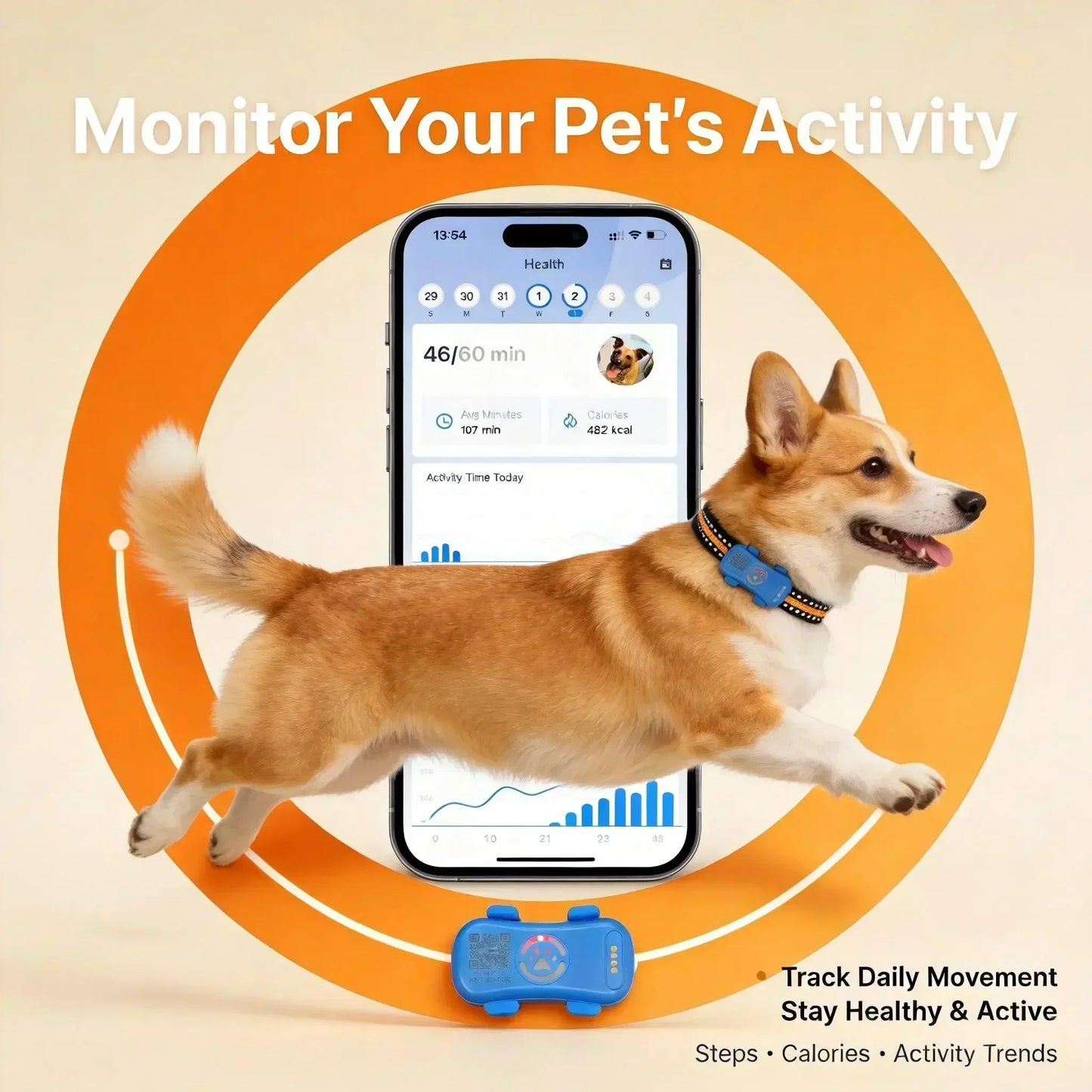 GPS Pet Tracker 4G Real-Time Location for Dogs and Cats