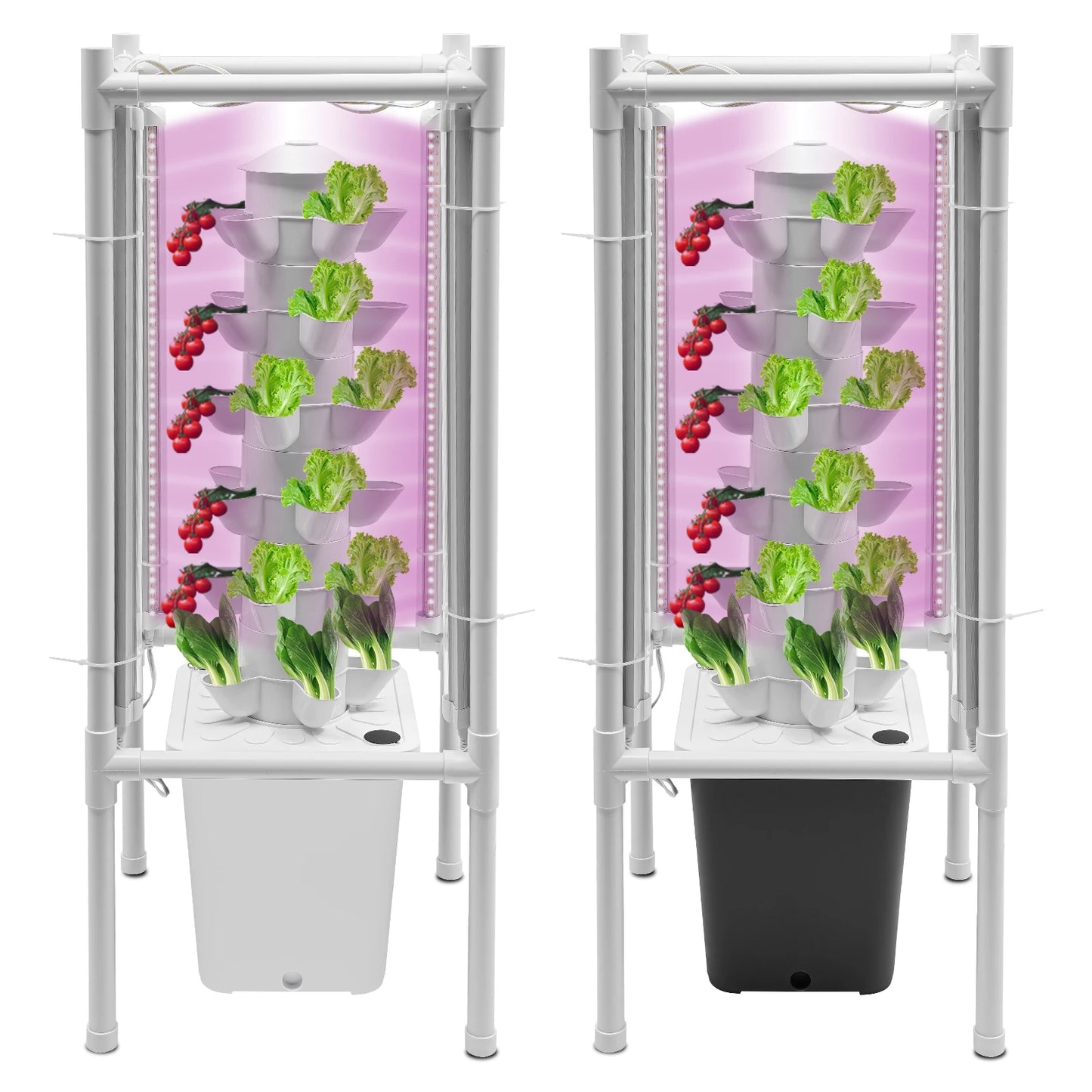 6-Tier Hydroponics Vertical Kit With 30 Planting Holes LED