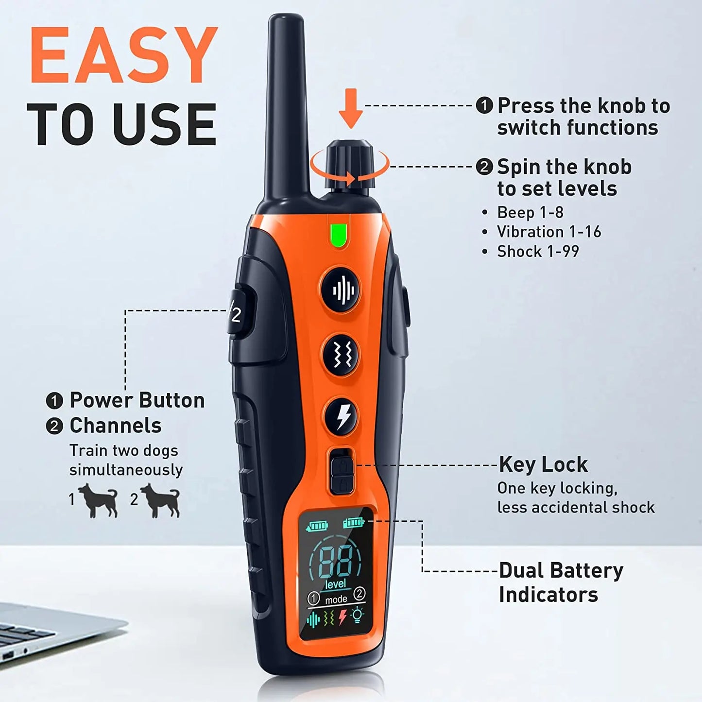 WXRPETH Dog Training Collar Remote With 3300ft Range USB Rechargeable
