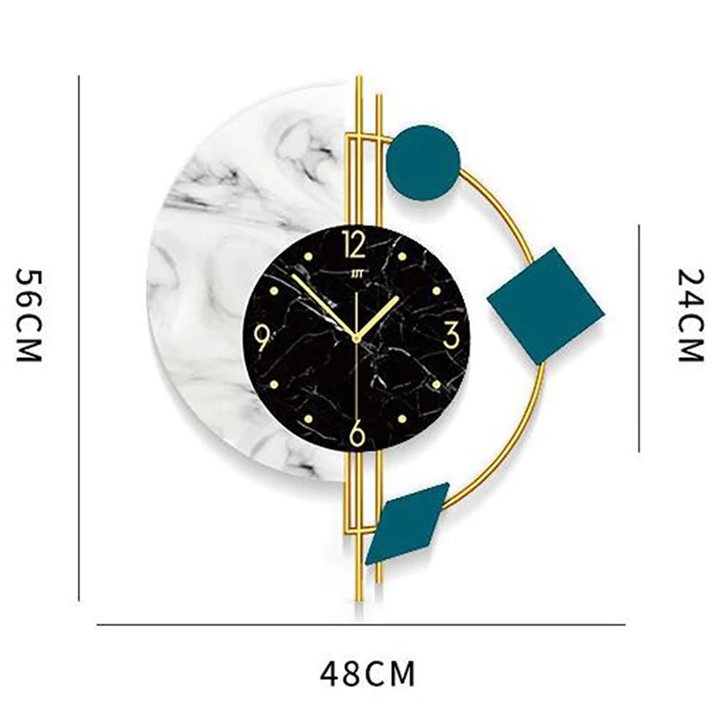 Marble Nordic Style Wall Clock Silent Battery Operated