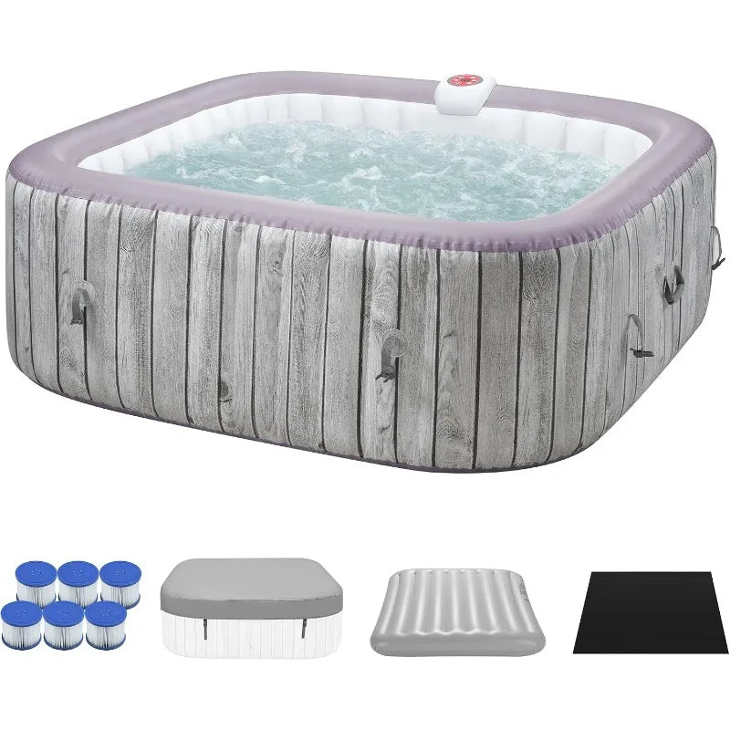UHOMEPRO Inflatable Hot Tub With 130 Massage Jets And Cover