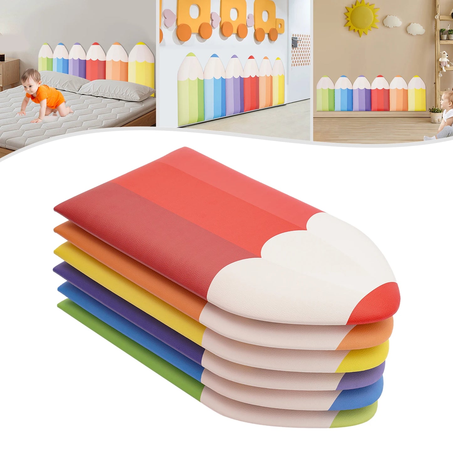 Self-Adhesive Anti-Collision Pencil Wall Stickers For Kids