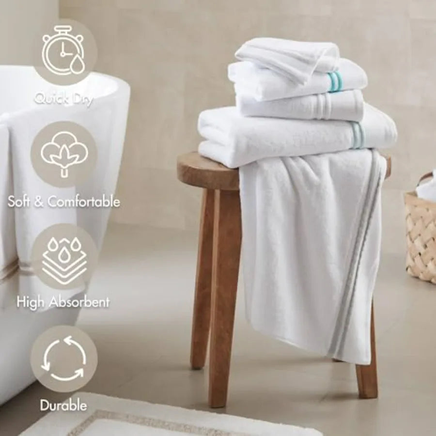 Six-Piece Cotton Bath Towel Set 600 GSM Quick Dry Hotel