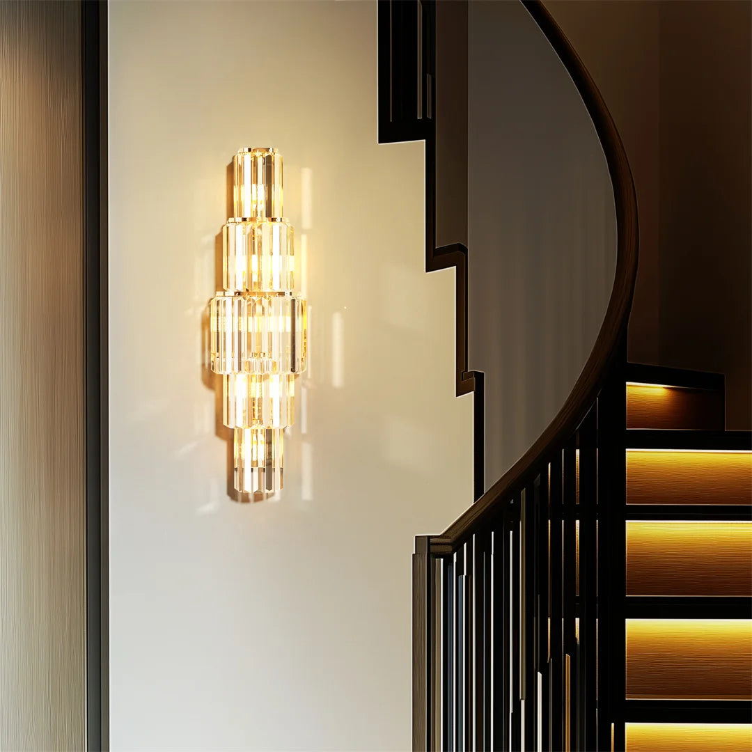 Luxury Crystal Wall Lamp Three Layer Sconce With E14 LED