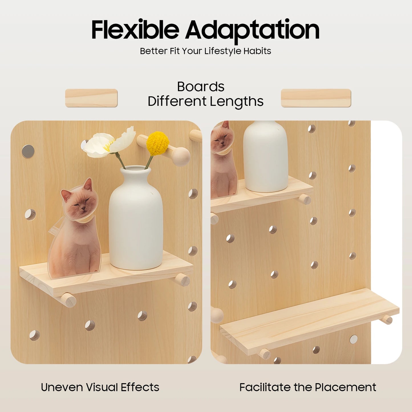 Wood Pegboard Wall Organizer Kit For Home Office DIY