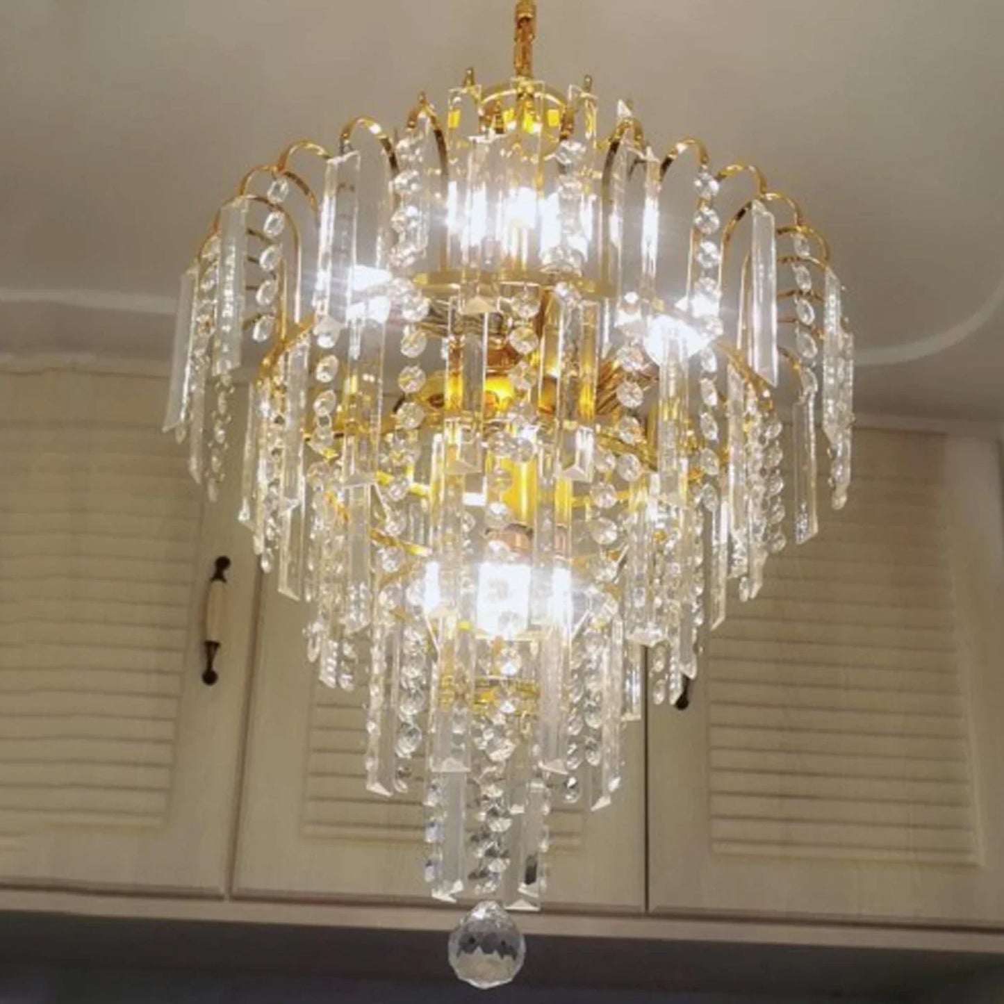LED Crystal Chandelier Luxury Ceiling Light E14 Pendant
