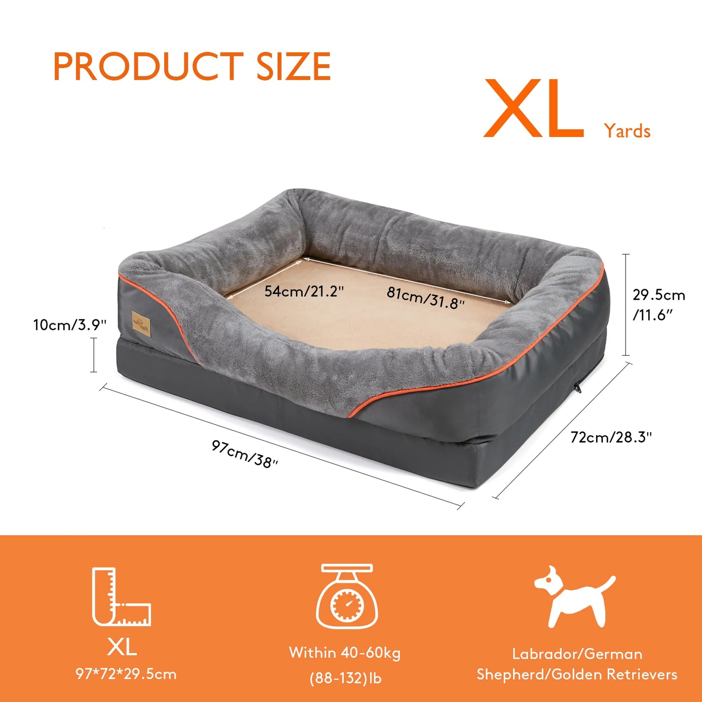 BINGOPAW Dog Bed Soft Comfortable Anti Allergy Washable Cover