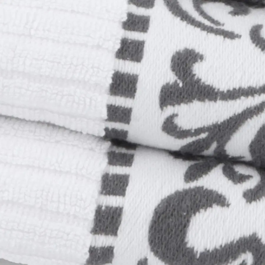 6 Piece Cotton Towel Set With Greek Pattern Absorbent Towels