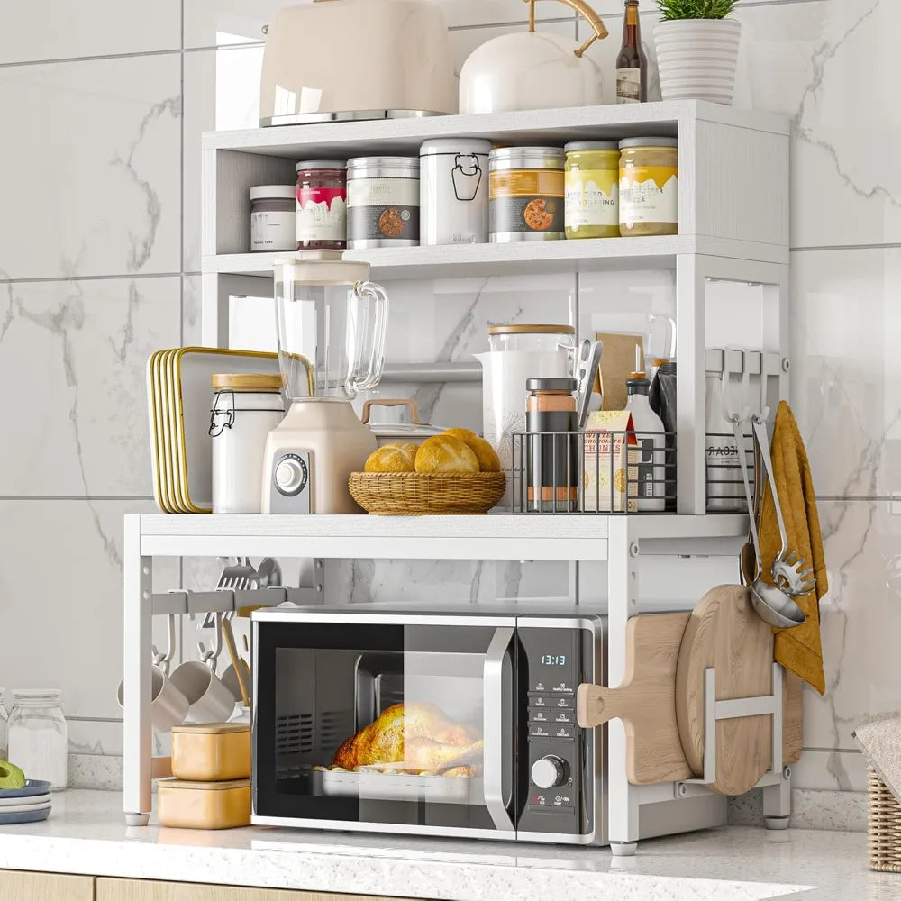XMSJ Microwave Stand Four Tier Heavy Duty Adjustable Shelf