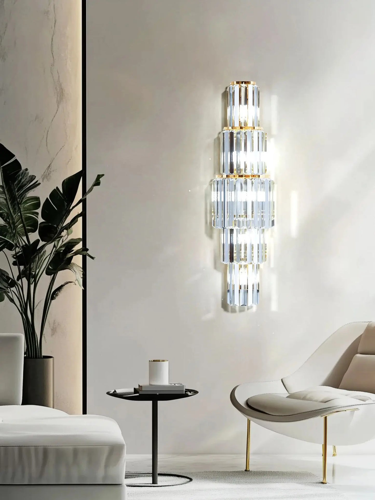 Vrygle Modern Crystal 3-Layer Wall Lamp Sconce LED