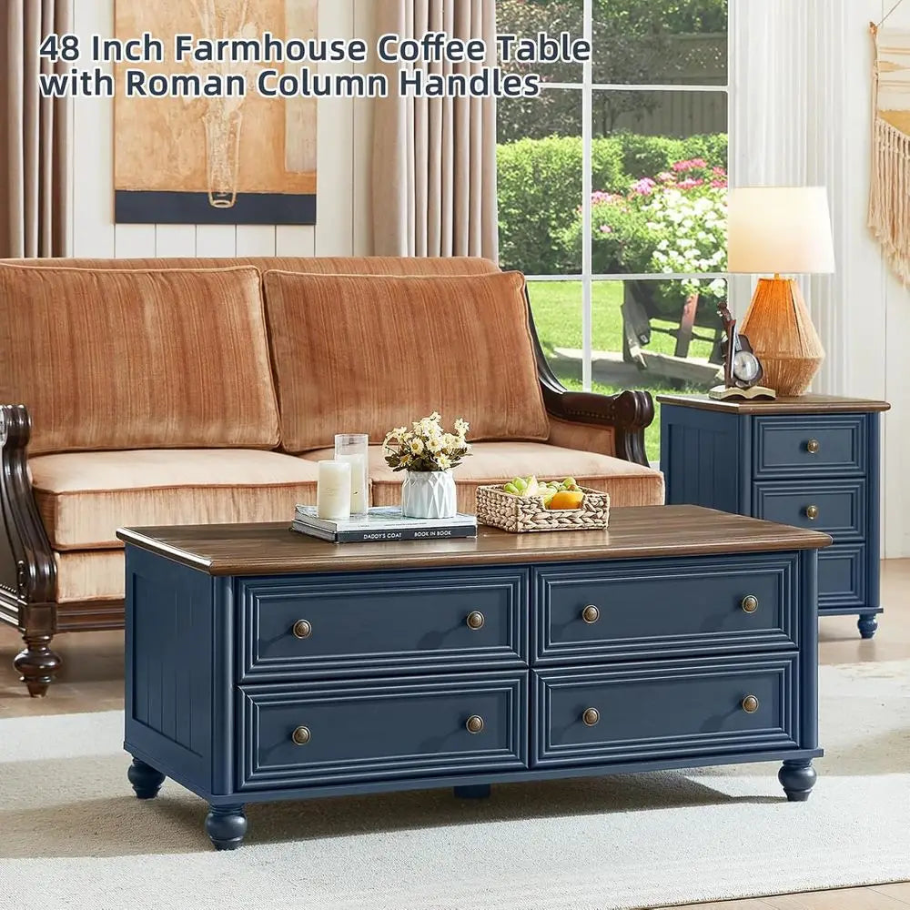 Coffee And End Tables 3 Piece Set With Charging Station