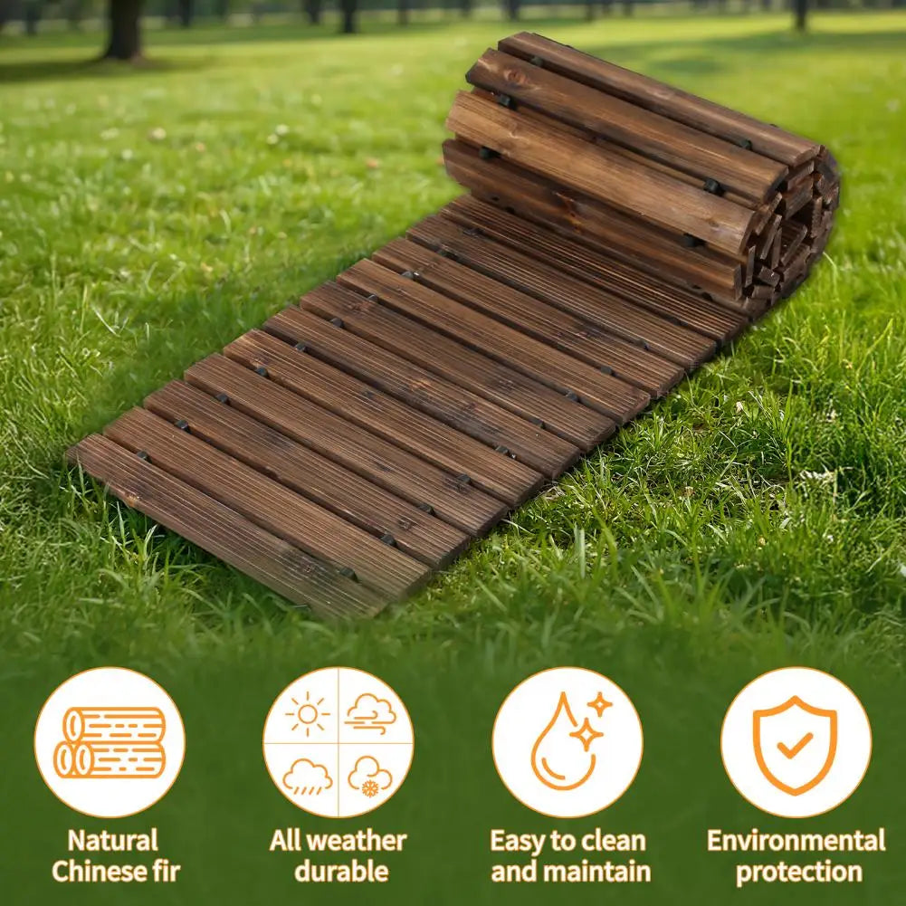 Wooden Garden Pathway Roll Out Walkway Bridge Outdoor Use