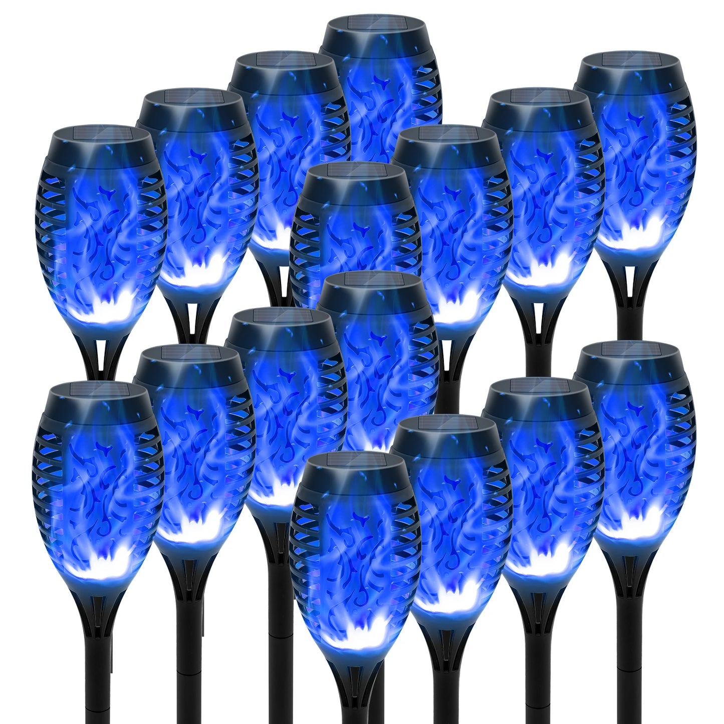 12 LED Solar Flame Torch Lights Outdoor Garden Decoration Waterproof