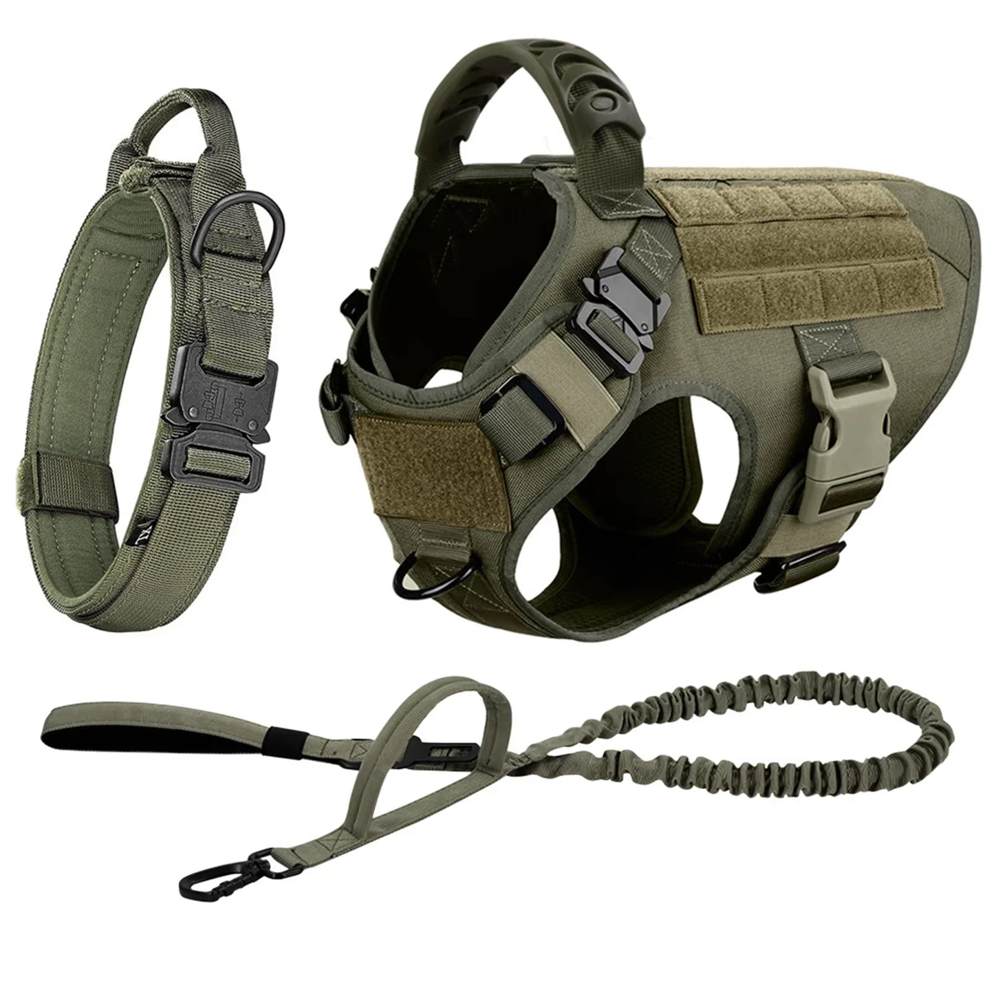Tactical Dog Harness Leash Set For Medium To Large Dogs