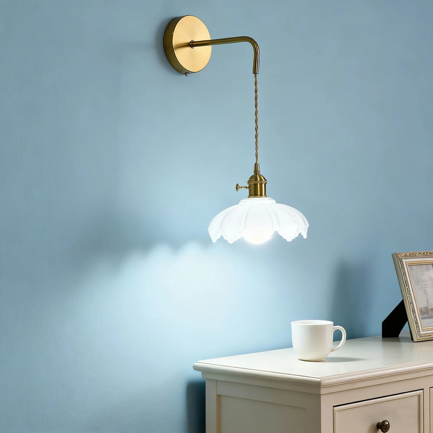 GreeLustr Simple LED Wall Lamp Fixtures Copper Indoor