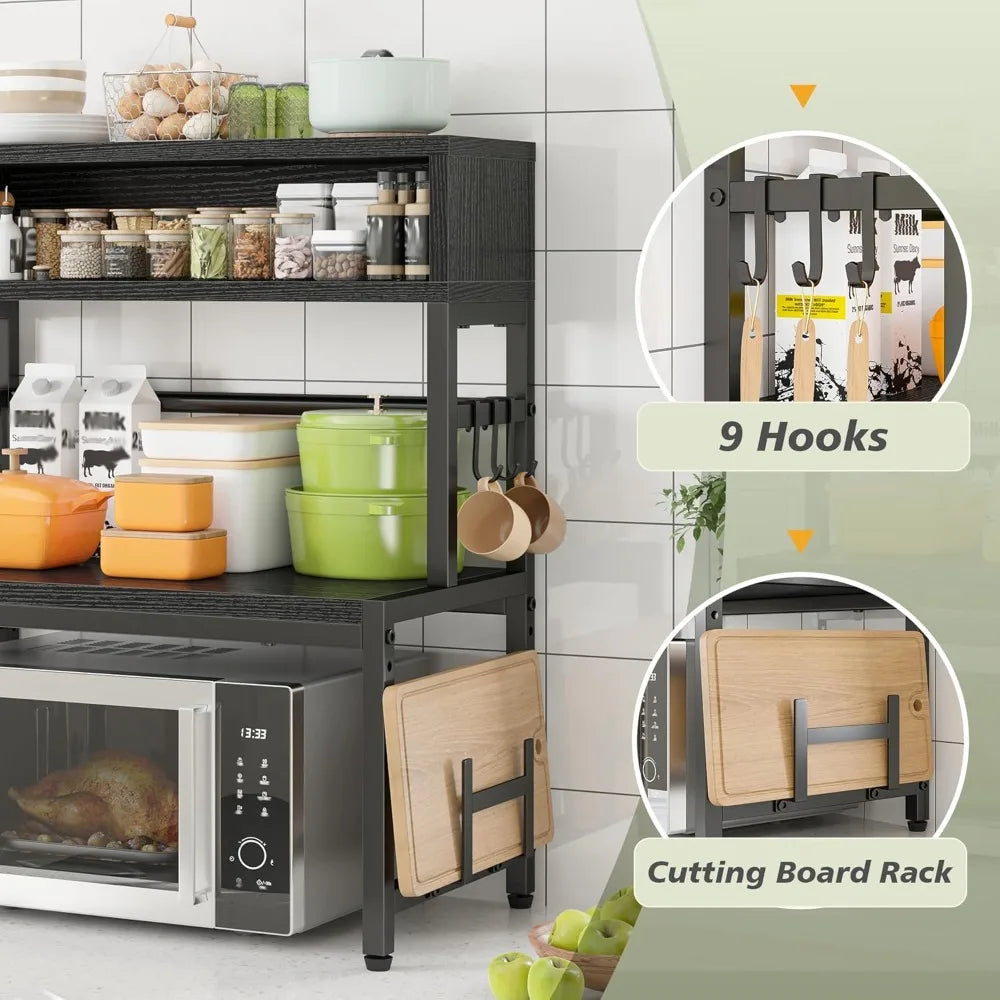 XMSJ Microwave Stand 4 Tier Kitchen Countertop Organizer
