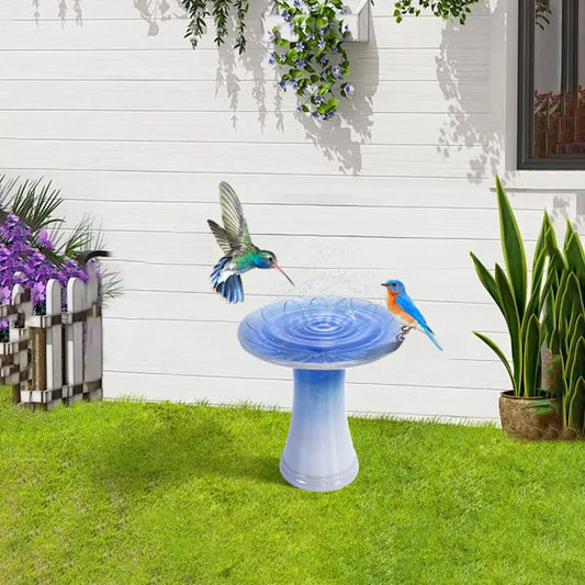 Ceramic Bird Bath Garden Ornament With Ombre Glaze