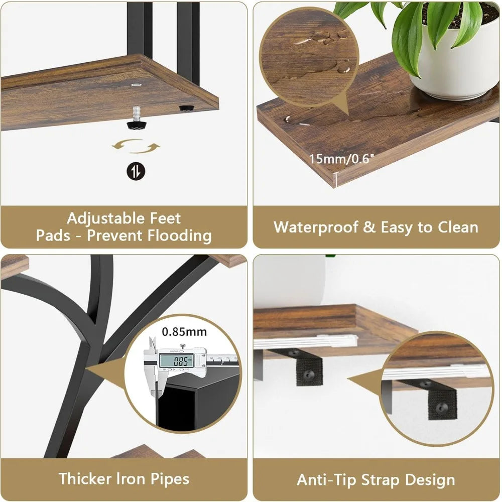 RBXC Tree Shaped Indoor Plant Stand With Grow Lights