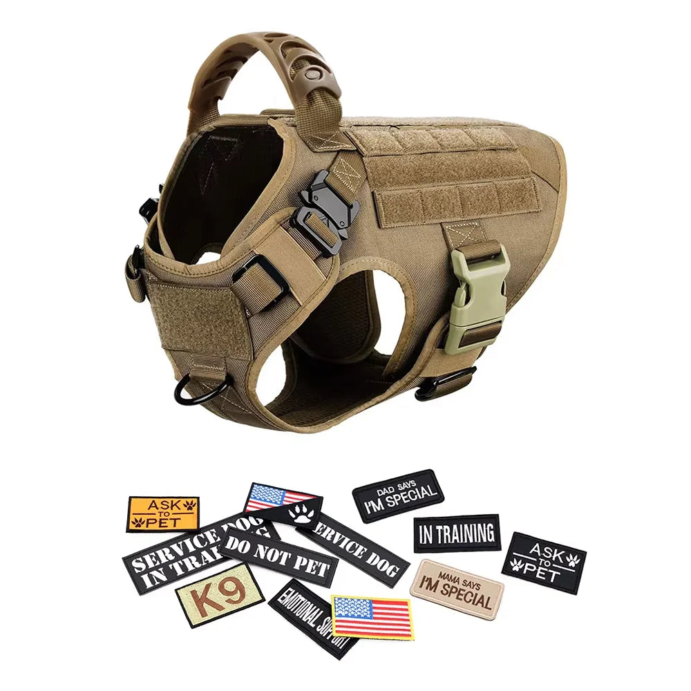 Military Tactical Dog Harness Vest Set For Malinois Training