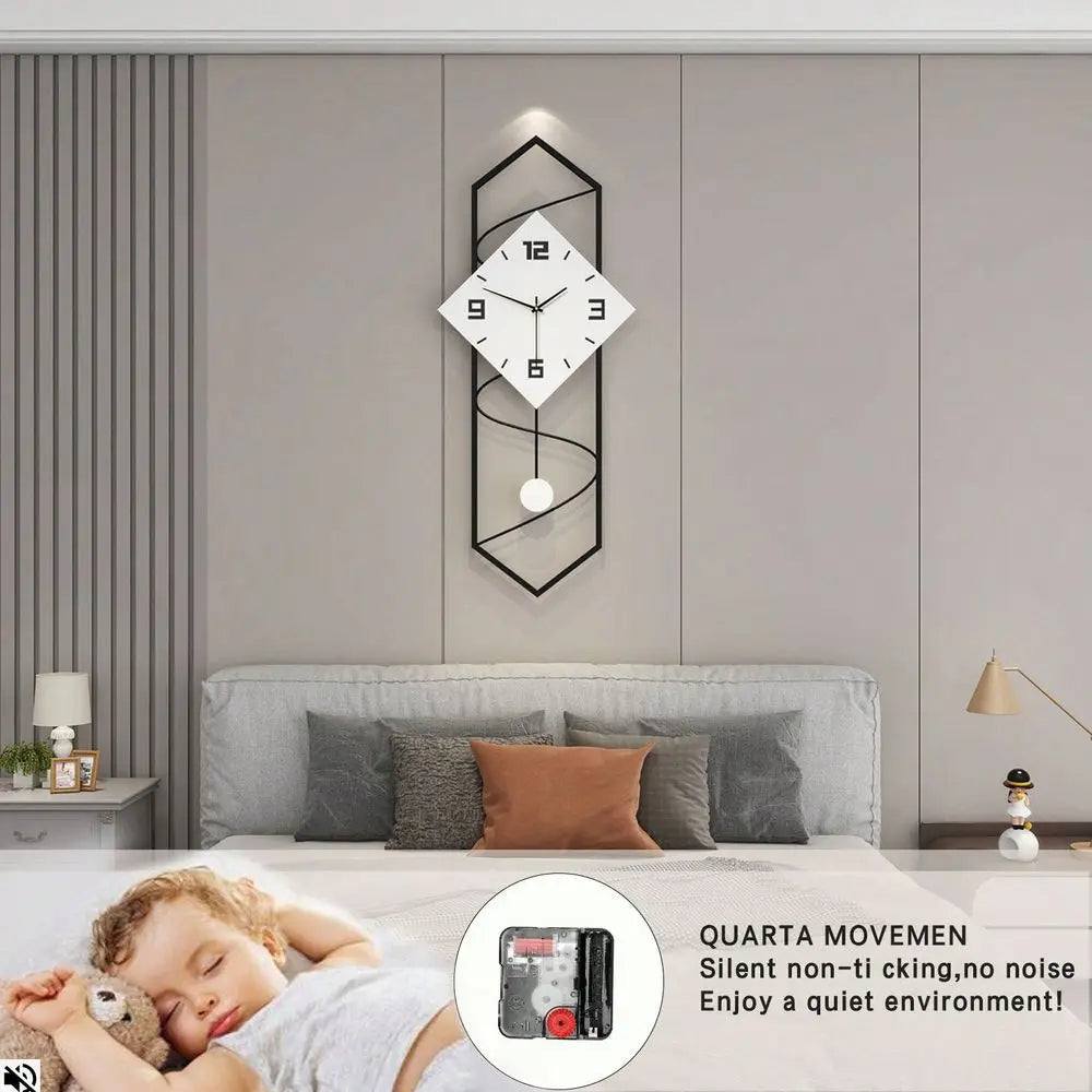 Decorative Modern Wall Clock Quartz Movement Silent Battery Operated
