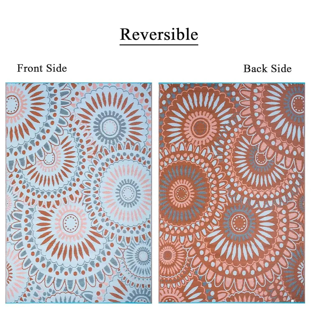 Dixsg Reversible Outdoor Indoor Plastic Straw Rug Mat