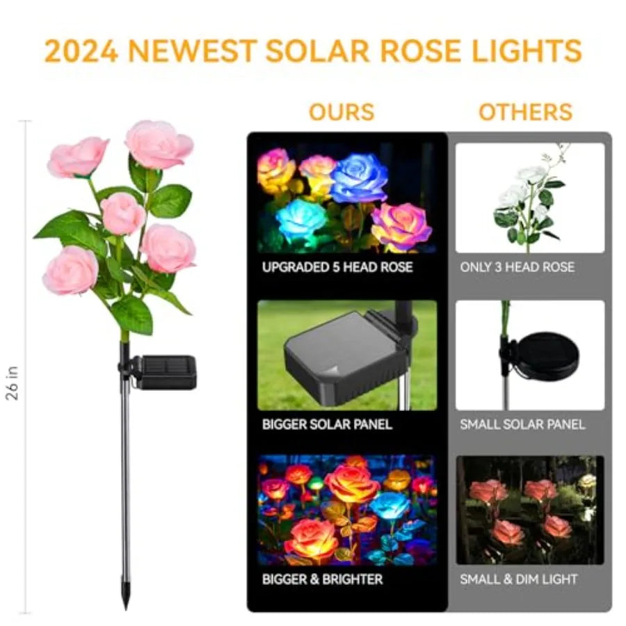 Waterproof Solar Powered Flower Garden Lights for Outdoor Decor
