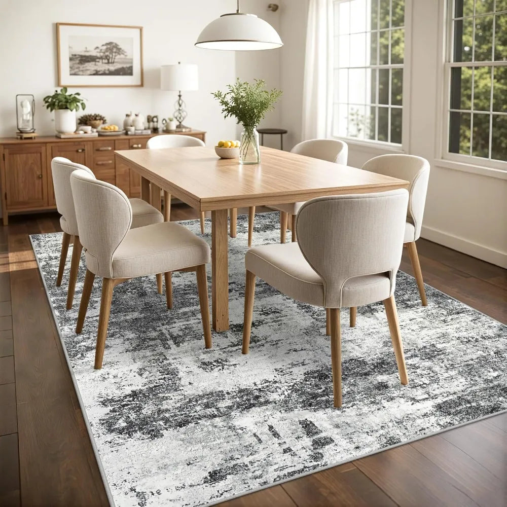 Abstract Kilim Area Rug Washable Stain Resistant Anti Slip Backing
