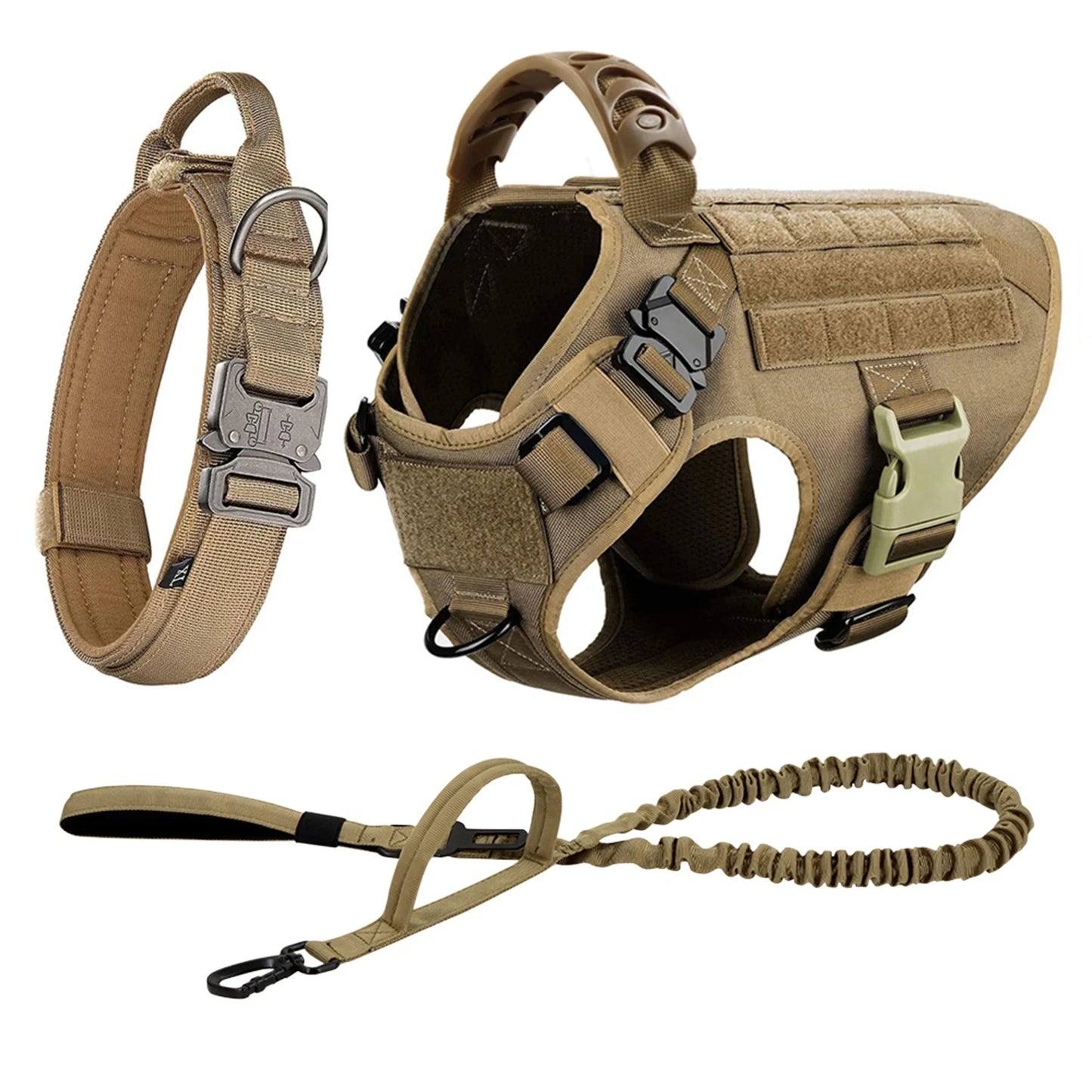 Tactical Dog Harness Leash Set For Medium To Large Dogs
