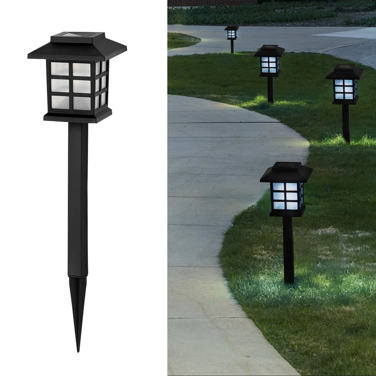 Solar Ground Plug Lights 12 Piece Set Outdoor Garden Lighting