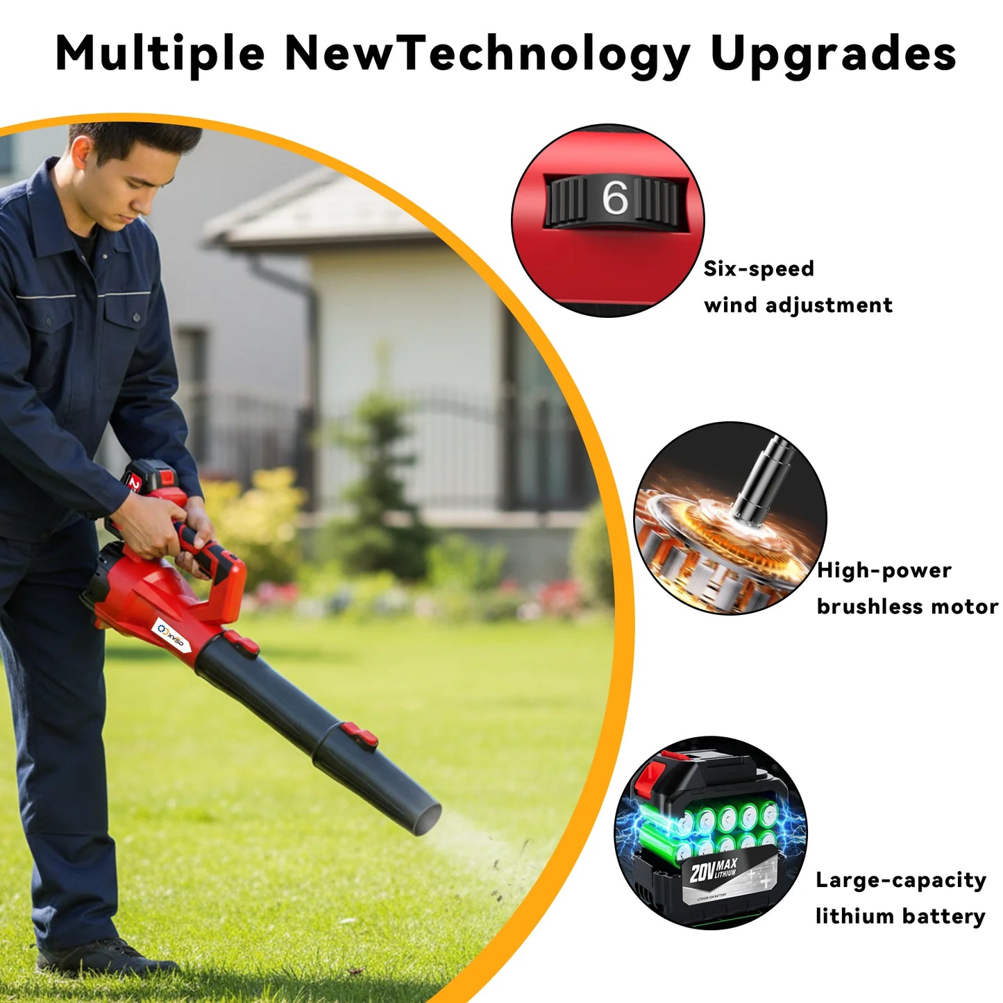 Cordless Leaf Blower 650 CFM 21V Battery