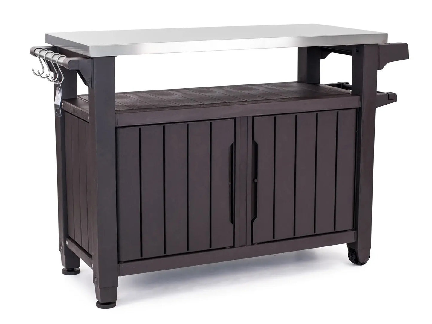 Outdoor Rolling Table Cart For Food Prep Storage Bar Grill