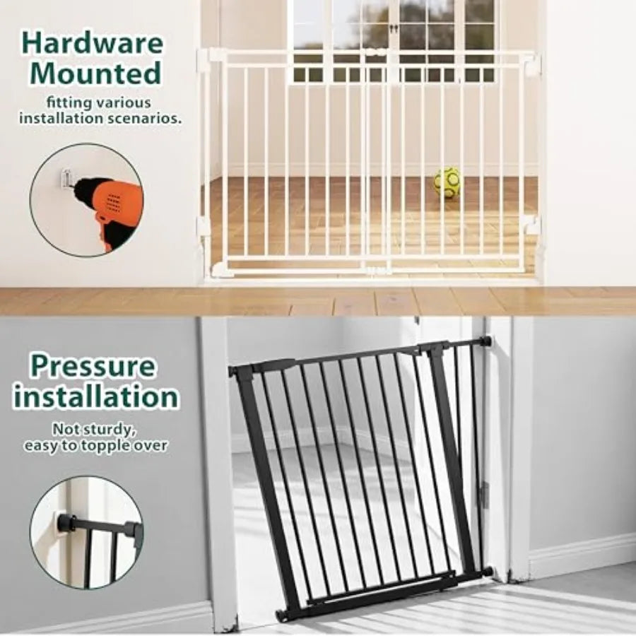 No Bottom Bar Baby Gate With Walk Through Door Hardware