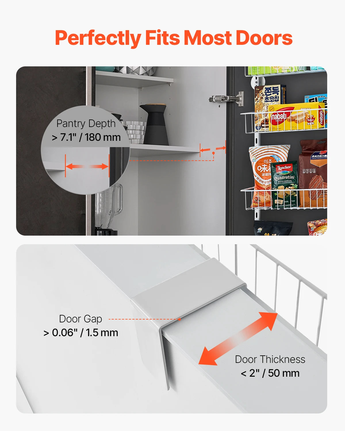 SucceBuy 6-Tier Over-The-Door Pantry Organizer Heavy-Duty Steel
